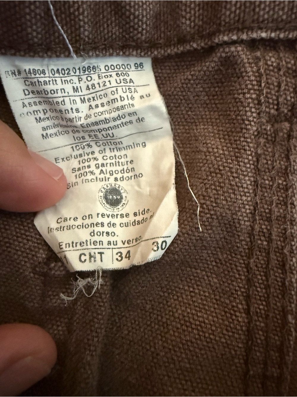 Carhartt Brown Cargo Work Pants with Utility Pockets - Picture 7 of 7
